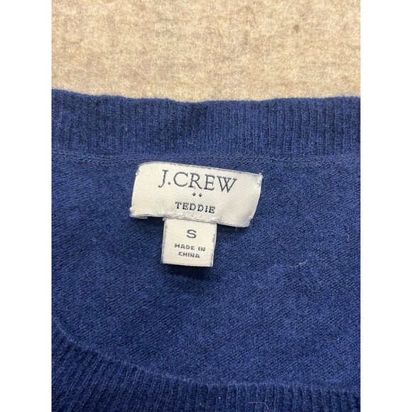 J.Crew Blue Teddie Crewneck Wool Blend Long Sleeve Sweater Women's Size 2 - Picture 3 of 7